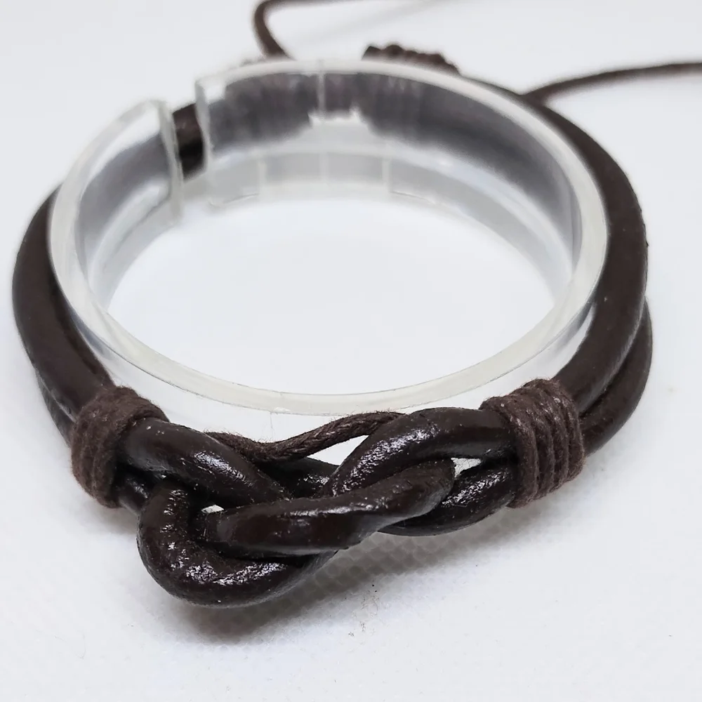 Men's Leather Bracelet Brown New f54‎
